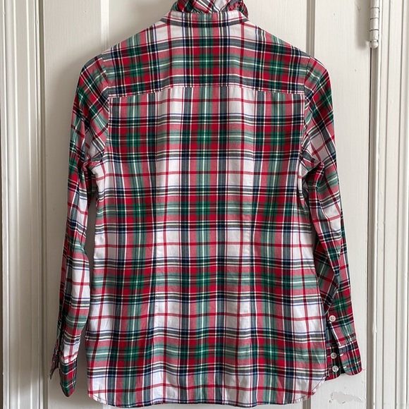 vineyard vines ruffle button down holiday plaid - Picture 3 of 4